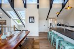 Dinning table and kitchen island with additional seating